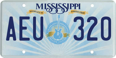 MS license plate AEU320