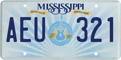 MS license plate AEU321