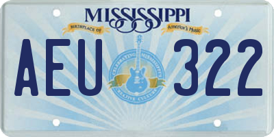 MS license plate AEU322