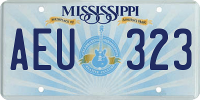MS license plate AEU323