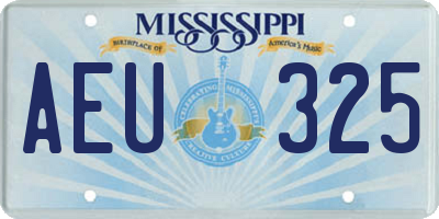 MS license plate AEU325