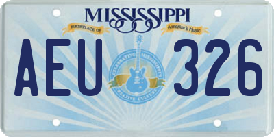 MS license plate AEU326
