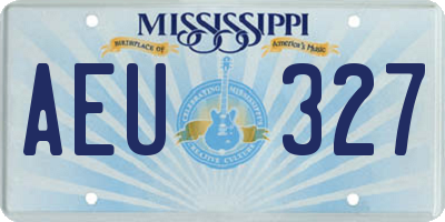 MS license plate AEU327