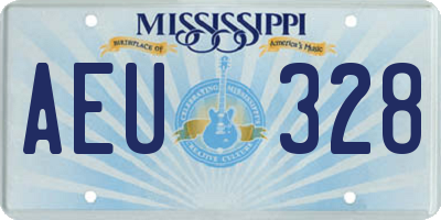 MS license plate AEU328