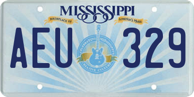 MS license plate AEU329
