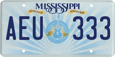MS license plate AEU333
