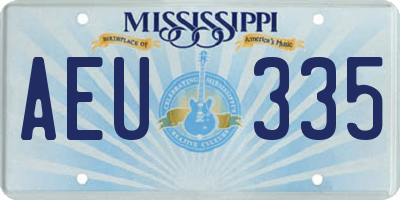 MS license plate AEU335