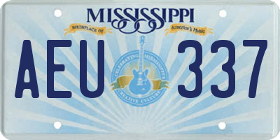MS license plate AEU337