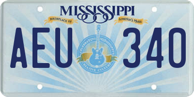 MS license plate AEU340