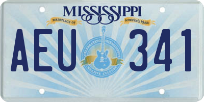 MS license plate AEU341