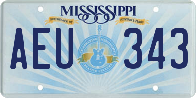 MS license plate AEU343