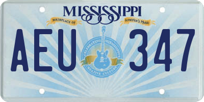 MS license plate AEU347