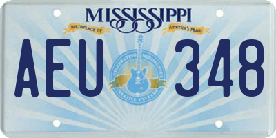 MS license plate AEU348