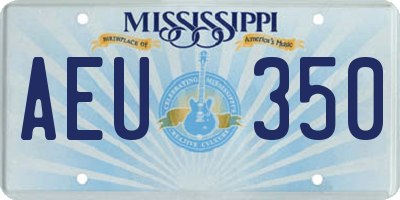 MS license plate AEU350