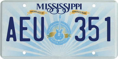 MS license plate AEU351