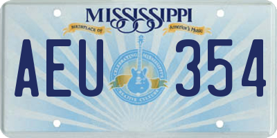 MS license plate AEU354