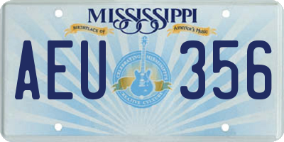 MS license plate AEU356