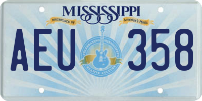 MS license plate AEU358
