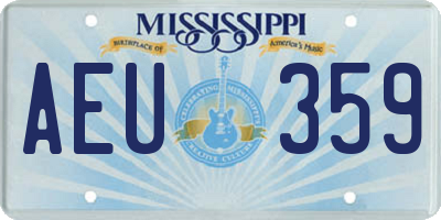MS license plate AEU359