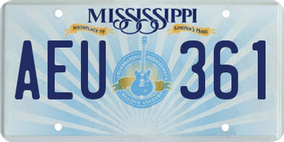 MS license plate AEU361