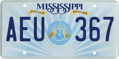 MS license plate AEU367