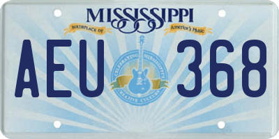 MS license plate AEU368