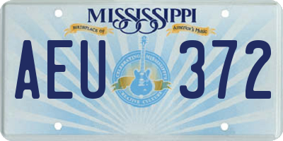 MS license plate AEU372
