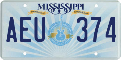 MS license plate AEU374