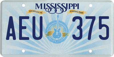 MS license plate AEU375