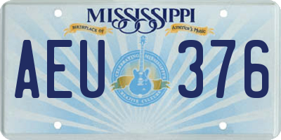 MS license plate AEU376