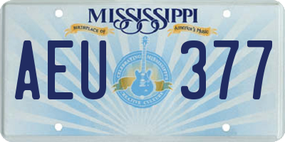 MS license plate AEU377