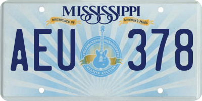 MS license plate AEU378