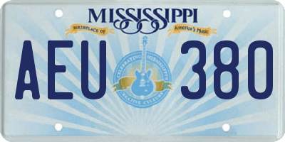 MS license plate AEU380