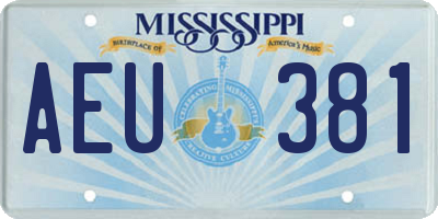 MS license plate AEU381