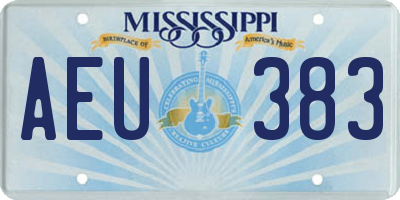 MS license plate AEU383