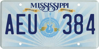 MS license plate AEU384