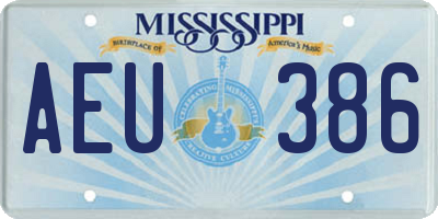 MS license plate AEU386