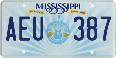 MS license plate AEU387