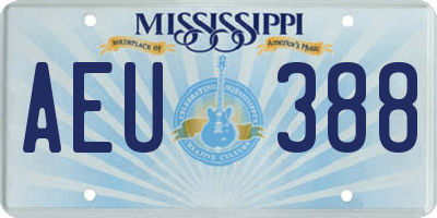 MS license plate AEU388