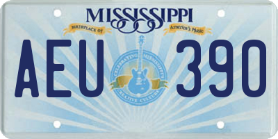 MS license plate AEU390