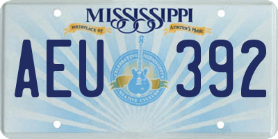 MS license plate AEU392