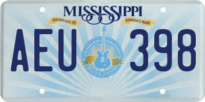 MS license plate AEU398