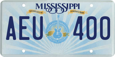 MS license plate AEU400