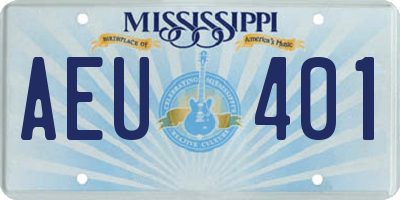 MS license plate AEU401