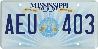 MS license plate AEU403