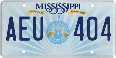 MS license plate AEU404