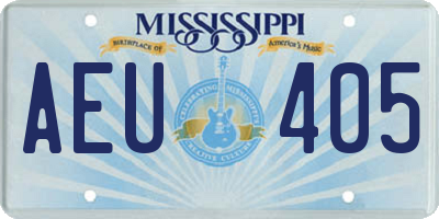 MS license plate AEU405