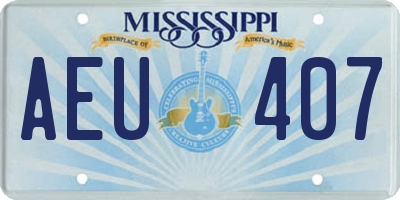 MS license plate AEU407