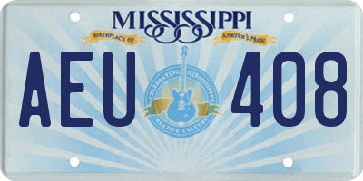 MS license plate AEU408