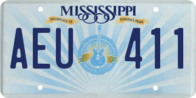 MS license plate AEU411
